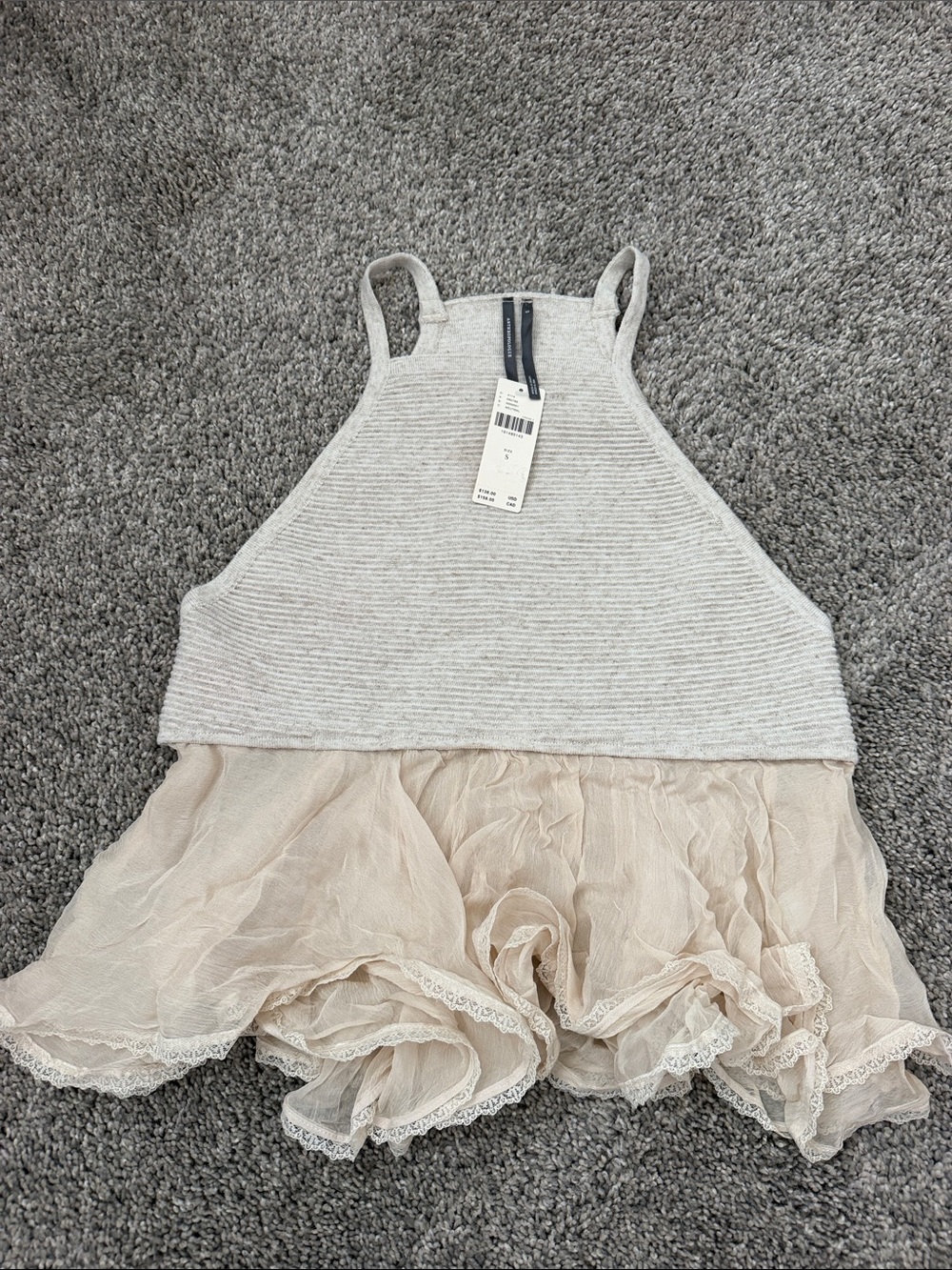 NWT Anthropologie  ruffle tank,Small  orig. $138 - Buy now for $35